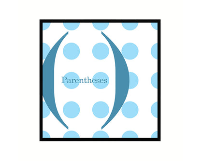Parentheses Punctuation Symbol Framed Print Home Decor Wall Art Teacher Gifts