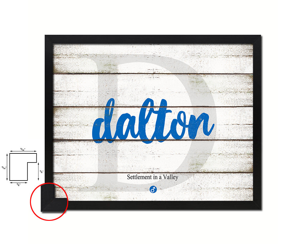 Dalton Personalized Bible Name Plate Framed Print Art Kids Baby Room Wall Decor Gifts