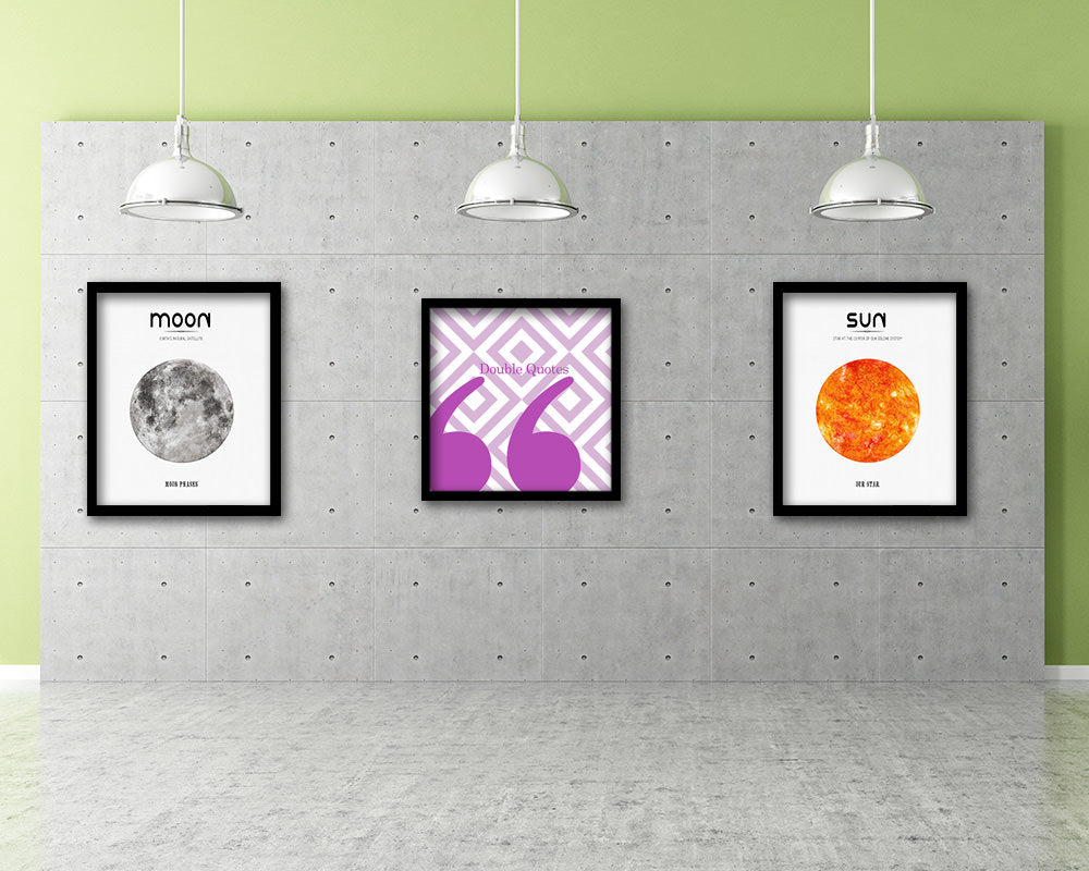 Double Quotes Punctuation Symbol Framed Print Home Decor Wall Art Teacher Gifts