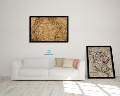 US Pacific Northwest Historical Map Framed Print Art Wall Decor Gifts
