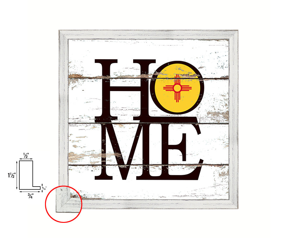 New Mexico State Flag Home Sign Framed Print Decor Wall Art Gifts
