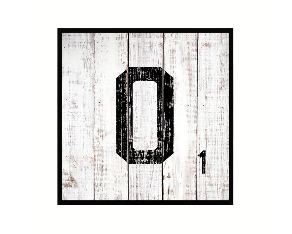 Letter O Custom Scrabble Sign Framed Prints Wall Art Decor Gifts, White Wash Wood