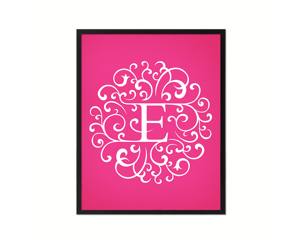 Letter E Personalized Mandela Monogram Framed Prints Wall Art