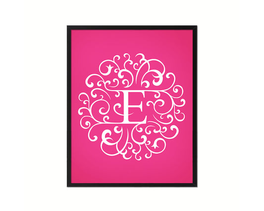 Letter E Personalized Mandela Monogram Framed Prints Wall Art