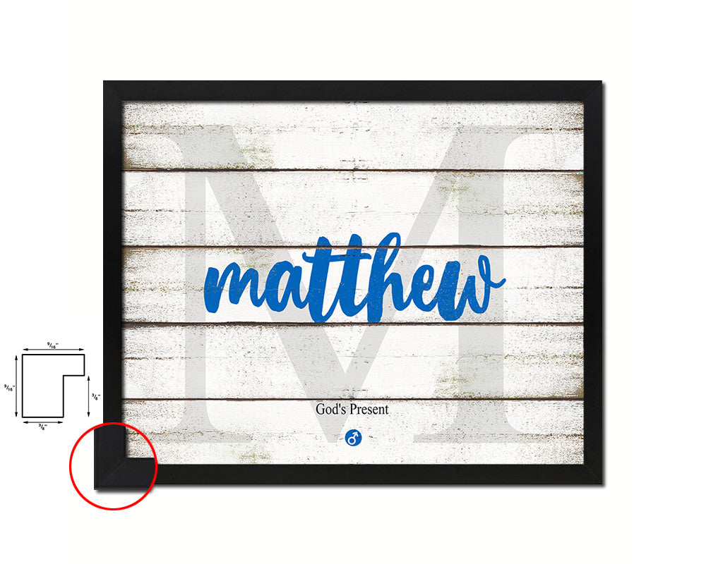Matthew Personalized Bible Name Plate Framed Print Art Kids Baby Room Wall Decor Gifts