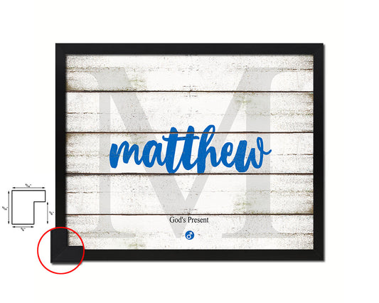 Matthew Personalized Bible Name Plate Framed Print Art Kids Baby Room Wall Decor Gifts