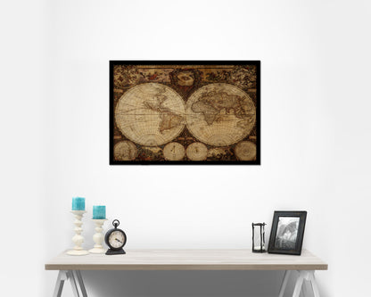 World Historical Map Framed Print Art Wall Decor Gifts