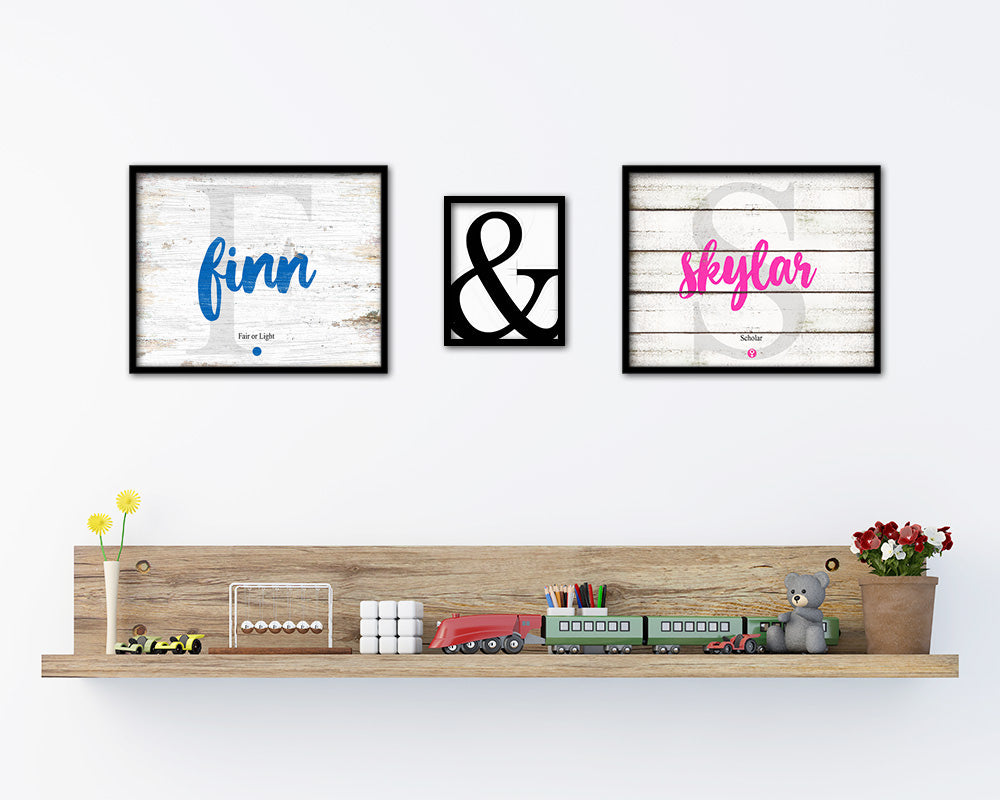 Finn Personalized Bible Name Plate Framed Print Art Kids Baby Room Wall Decor Gifts