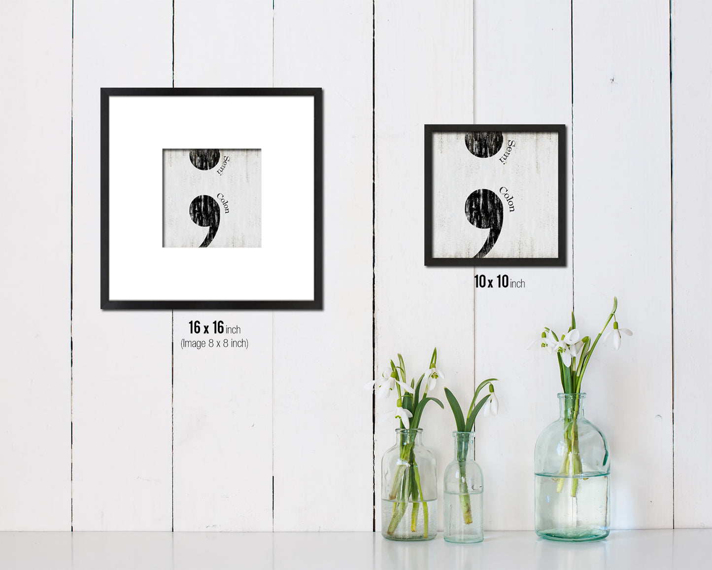 Semicolon Punctuation Symbol Framed Print Home Decor Wall Art Teacher Gifts