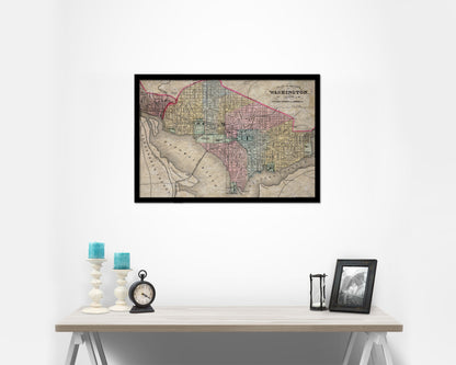 Washington DC Historical Map Framed Print Art Wall Decor Gifts