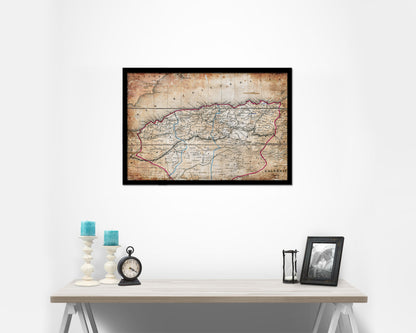 Algeria Africa Antique Map Framed Print Art Wall Decor Gifts