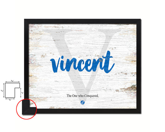 Vincent Personalized Bible Name Plate Framed Print Art Kids Baby Room Wall Decor Gifts