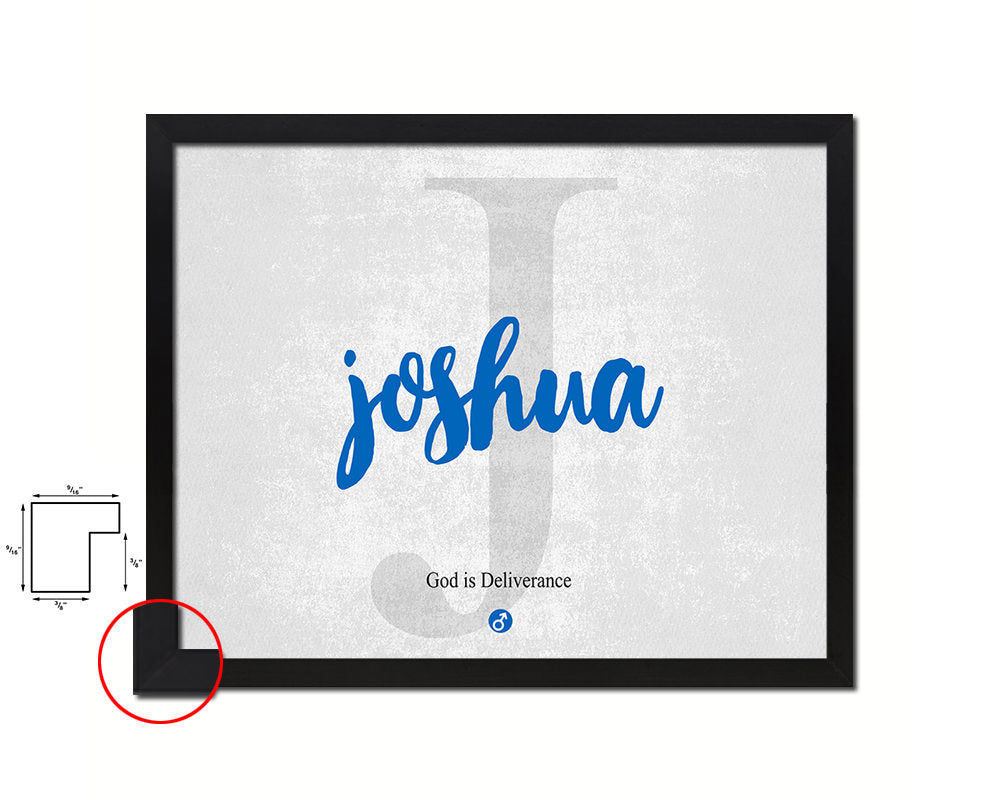 Joshua Personalized Bible Name Plate Framed Print Art Kids Baby Room Wall Decor Gifts