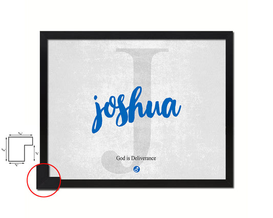 Joshua Personalized Bible Name Plate Framed Print Art Kids Baby Room Wall Decor Gifts
