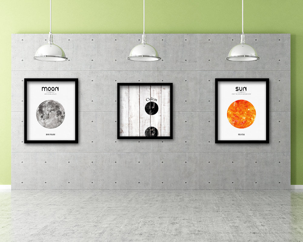 Colon Punctuation Symbol Framed Print Home Decor Wall Art Teacher Gifts