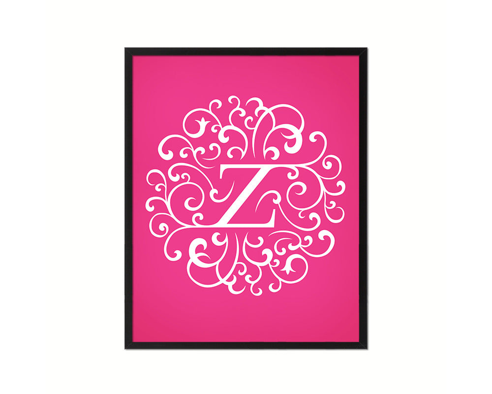 Letter Z Personalized Mandela Monogram Framed Prints Wall Art