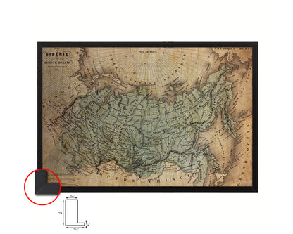 Siberia Russia 1870 Vintage Map Framed Print Art Wall Decor Gifts