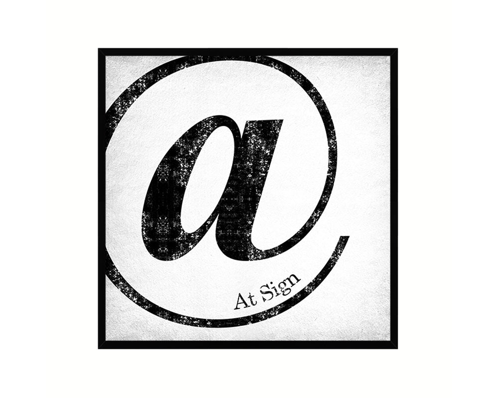 At Sign Punctuation Symbol Framed Print Home Decor Wall Art Teacher Gifts