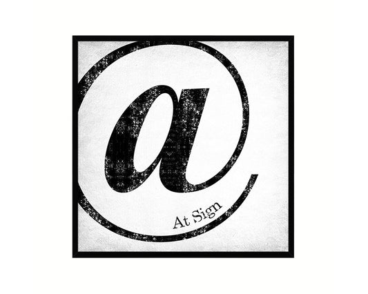 At Sign Punctuation Symbol Framed Print Home Decor Wall Art Teacher Gifts