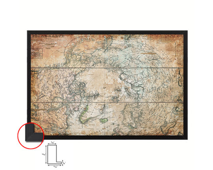 North Pole Stieler Antique Map Framed Print Art Wall Decor Gifts