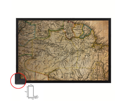 Amazon River Basin Vintage Map Framed Print Art Wall Decor Gifts