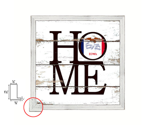 Iowa State Flag Home Sign Framed Print Decor Wall Art Gifts