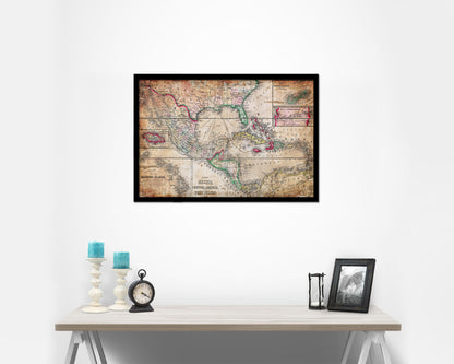 West Indies Caribbean 1870 Antique Map Framed Print Art Wall Decor Gifts