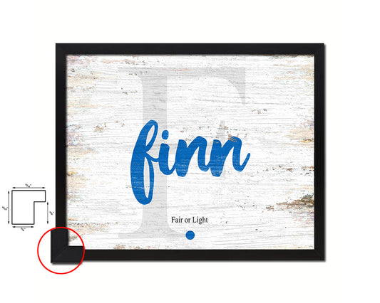 Finn Personalized Bible Name Plate Framed Print Art Kids Baby Room Wall Decor Gifts