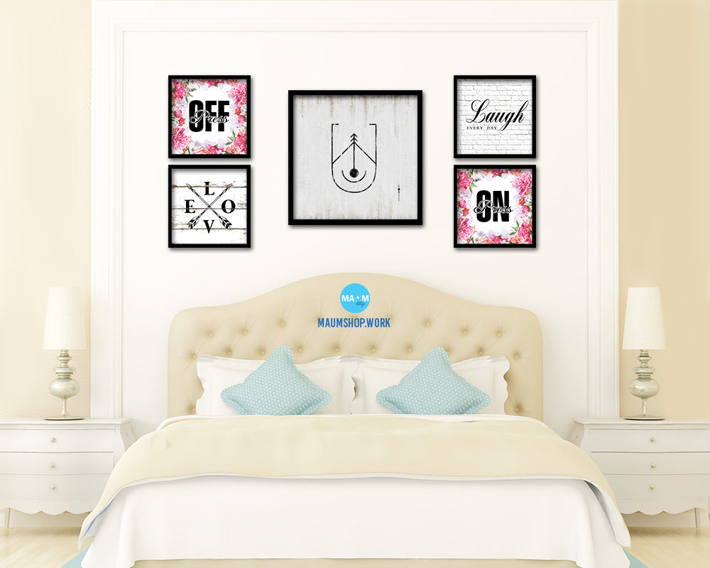 Letter U Custom Scrabble Sign Framed Prints Wall Art Decor Gifts, White Wash