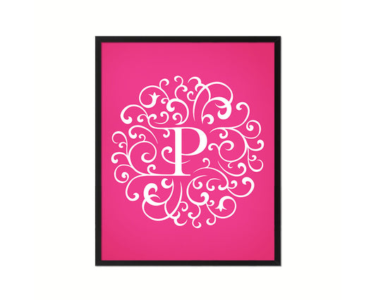 Letter P Personalized Mandela Monogram Framed Prints Wall Art