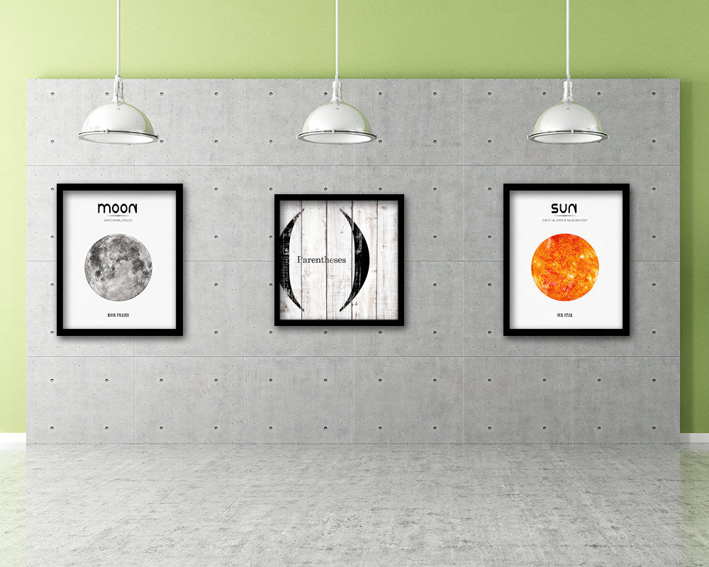 Parentheses Punctuation Symbol Framed Print Home Decor Wall Art Teacher Gifts