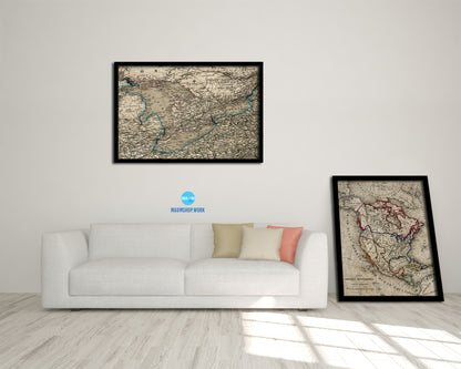 Great Lakes Historical Map Framed Print Art Wall Decor Gifts