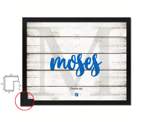 Moses Personalized Bible Name Plate Framed Print Art Kids Baby Room Wall Decor Gifts
