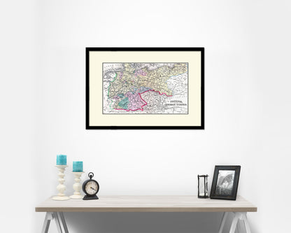Prussia Germany Old Map Framed Print Art Wall Decor Gifts