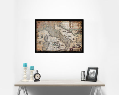 Italy Henricus Hondius Antique Map Framed Print Art Wall Decor Gifts
