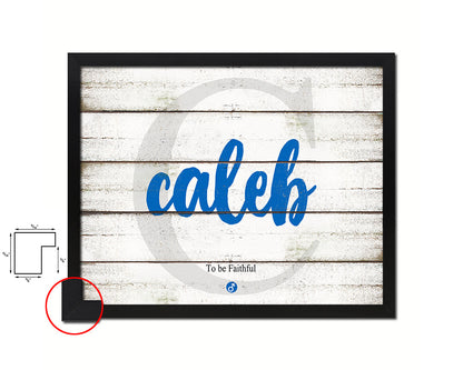 Caleb Personalized Bible Name Plate Framed Print Art Kids Baby Room Wall Decor Gifts