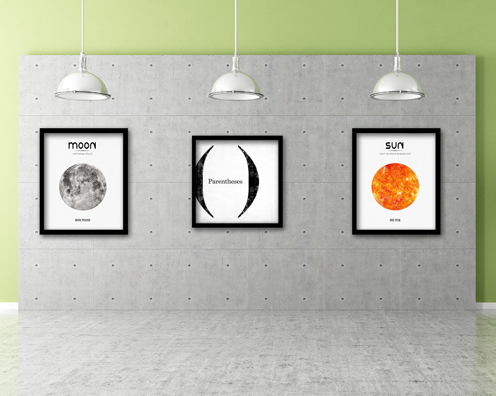 Parentheses Punctuation Symbol Framed Print Home Decor Wall Art Teacher Gifts