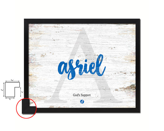 Asriel Personalized Bible Name Plate Framed Print Art Kids Baby Room Wall Decor Gifts