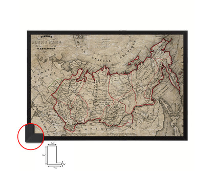 Siberia Russia Historical Map Framed Print Art Wall Decor Gifts