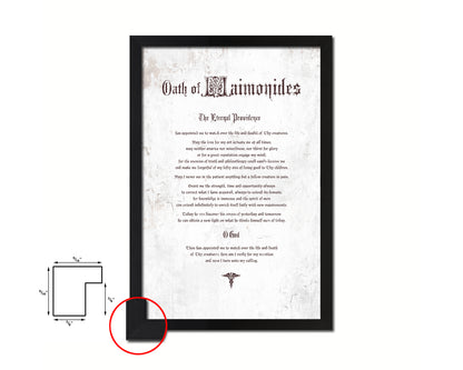 Maimonides Oath Declarations Gifts for Medical Students Doctor Office Decor Wall Art, White