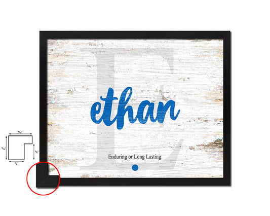 Ethan Personalized Bible Name Plate Framed Print Art Kids Baby Room Wall Decor Gifts