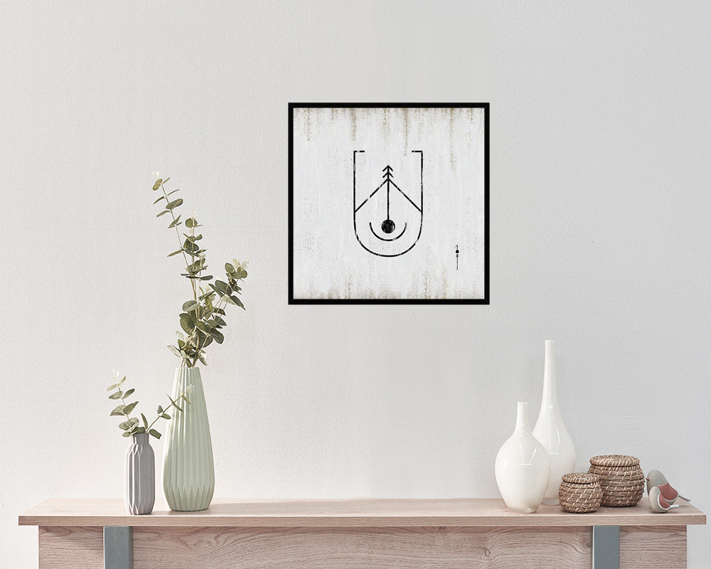 Letter U Custom Scrabble Sign Framed Prints Wall Art Decor Gifts, White Wash
