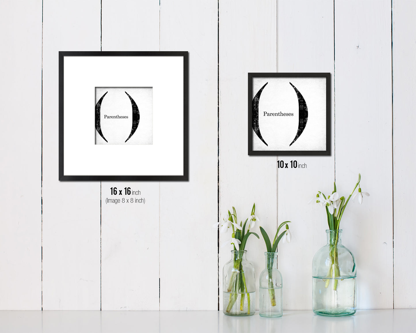 Parentheses Punctuation Symbol Framed Print Home Decor Wall Art Teacher Gifts