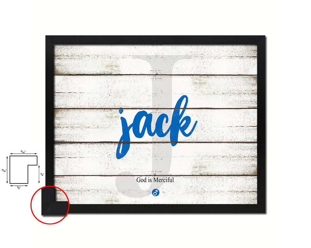 Jack Personalized Bible Name Plate Framed Print Art Kids Baby Room Wall Decor Gifts