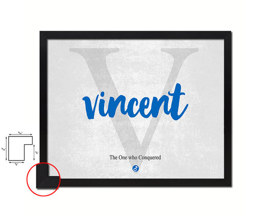 Vincent Personalized Bible Name Plate Framed Print Art Kids Baby Room Wall Decor Gifts