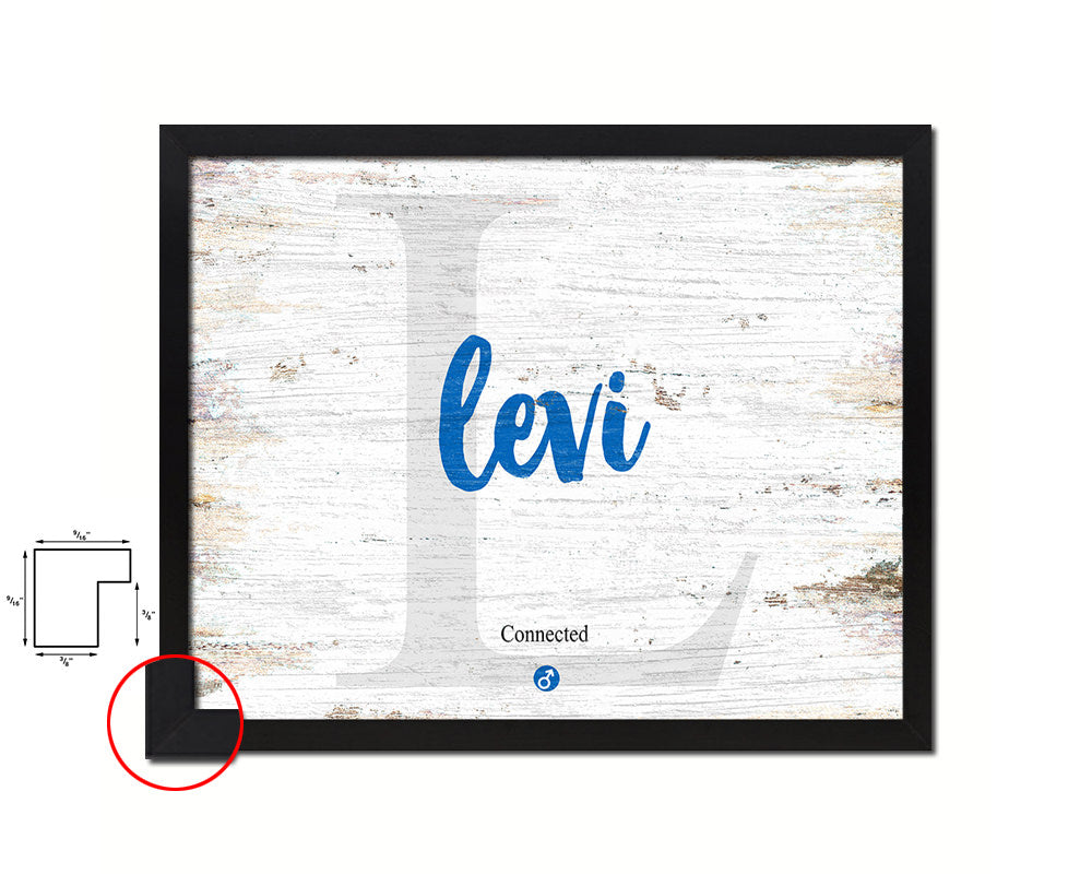 Levi Personalized Bible Name Plate Framed Print Art Kids Baby Room Wall Decor Gifts