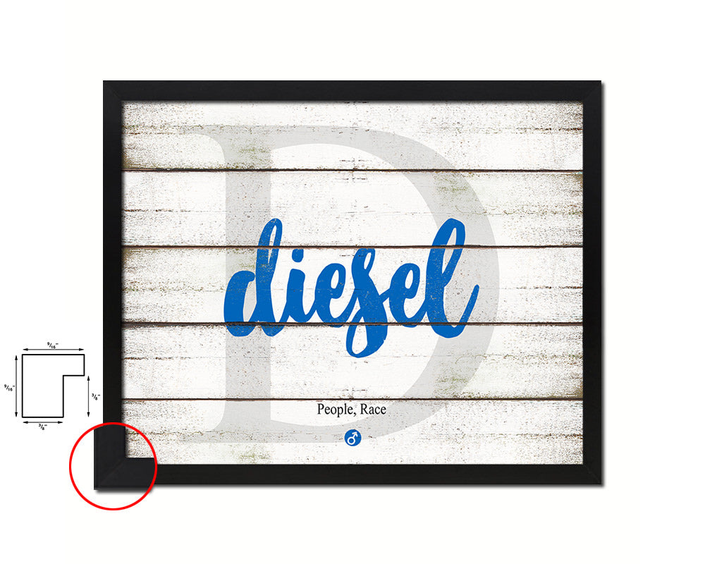 Diesel Personalized Bible Name Plate Framed Print Art Kids Baby Room Wall Decor Gifts