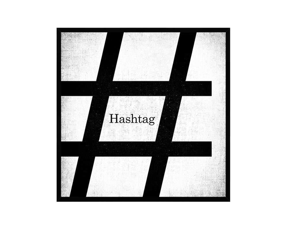 Hashtag Punctuation Symbol Framed Print Home Decor Wall Art Teacher Gifts