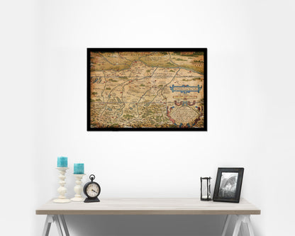 Bavaria Germany Abraham Ortelius Circa Vintage Map Framed Print Art Wall Decor Gifts