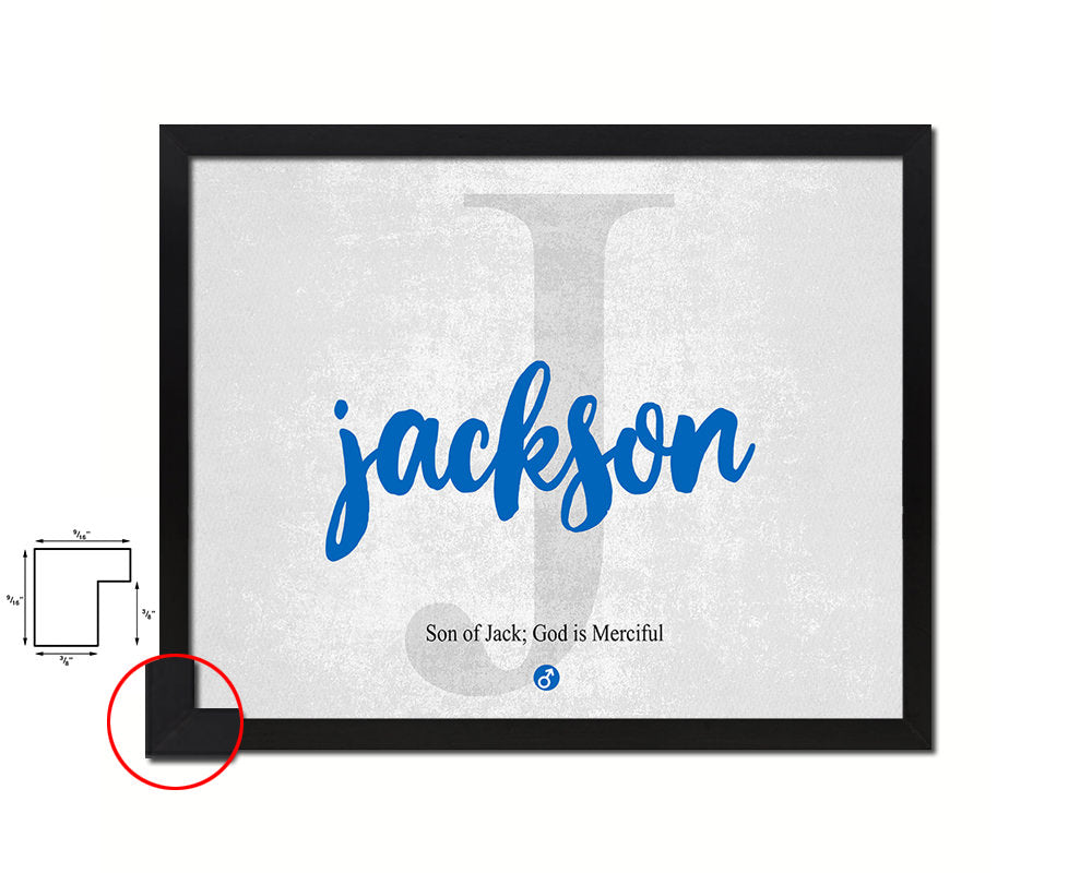 Jackson Personalized Bible Name Plate Framed Print Art Kids Baby Room Wall Decor Gifts
